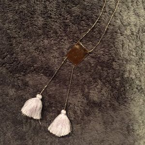 Express Gold & Lavender Tassel Necklace